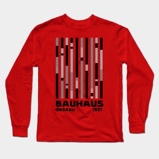 Bauhaus Dessau 1931 Abstract Modernist Minimal Monochrome Homage Long Sleeve T-Shirt